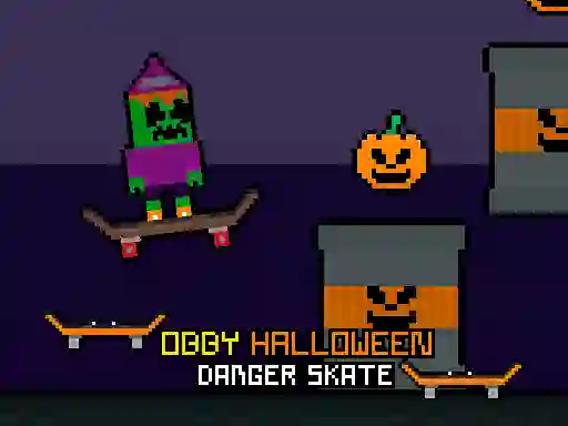 Lojë Obby Halloween Danger Skate në internet