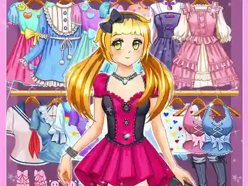 Lojë Anime Kawaii Dress Up në internet