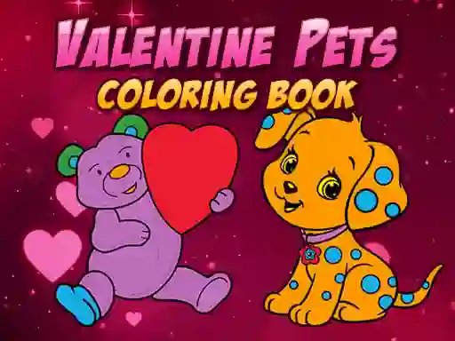 Lojë Valentine Pets Coloring Book në internet