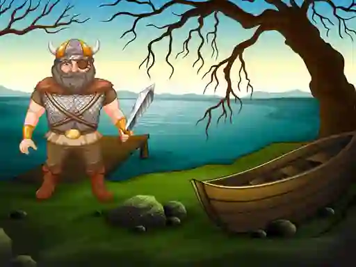 Lojë Viking Warrior Battle: Puzzle në internet