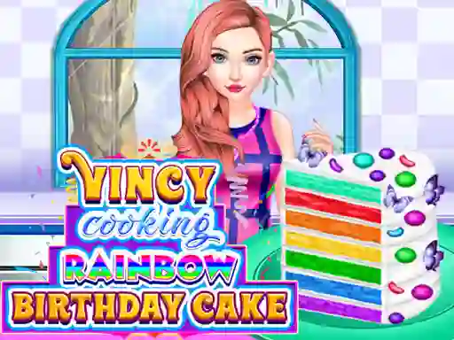 Lojë Vincy Cooking Rainbow Birthday Cake në internet