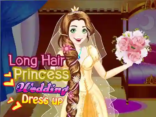 Lojë Long Hair Princess Wedding Dress up në internet