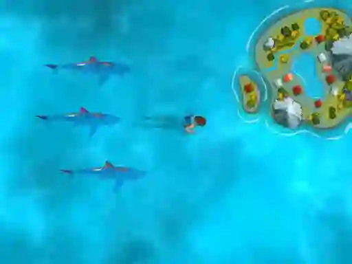Lojë Survive the Sharks në internet