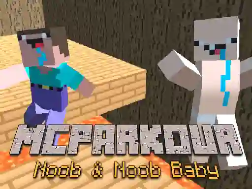 Lojë MCParkour Noob & Noob Baby në internet