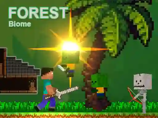 Lojë Noob vs Zombies - Forest biome në internet