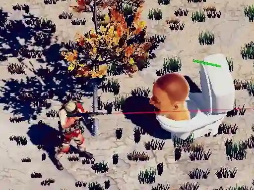Lojë TopDown Skibidi Toilet Shooting në internet