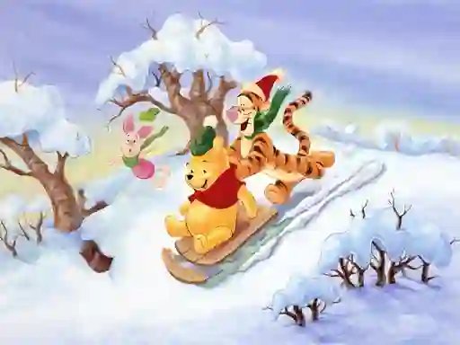 Lojë Winnie the Pooh Christmas Jigsaw Puzzle 2 në internet