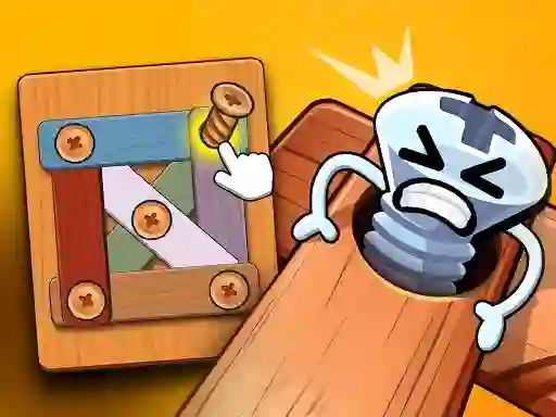 Lojë Wood Bolts Nuts Screw Pin Puzzle në internet