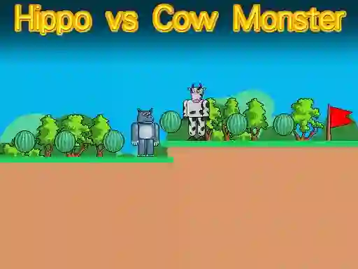 Lojë Hippo vs Cow Monster në internet