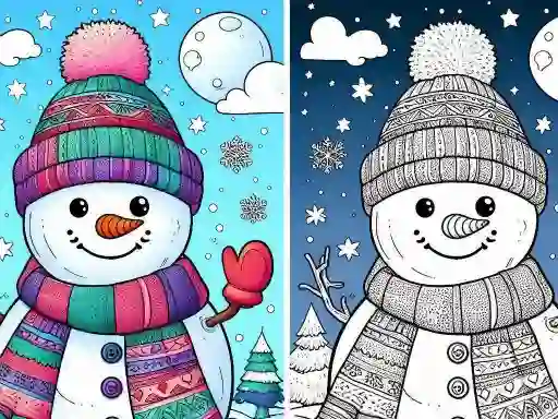 Lojë Coloring book Winter në internet