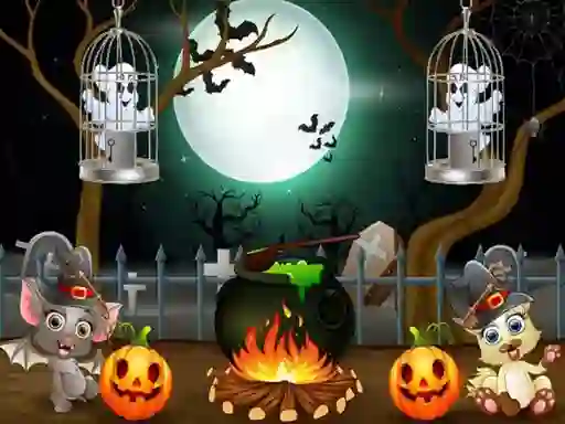 Lojë Halloween Twin Ghosts Rescue në internet