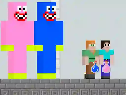 Lojë Huggy Kissy vs Steve Alex në internet