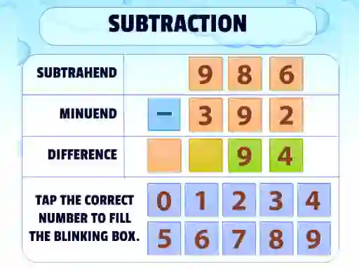 Lojë Subtraction Practice në internet