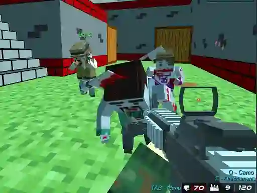 Lojë Shooting Zombie Blocky Gun Warfare në internet