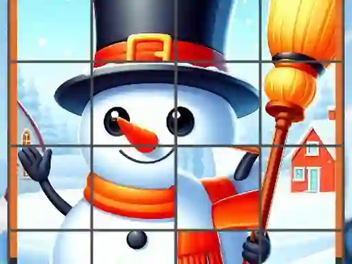 Lojë Happy Snowman Puzzle në internet