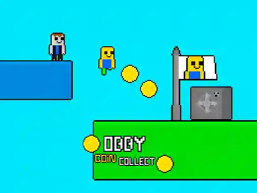 Lojë Obby vs Bacon Rainbow Parkour në internet