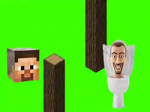 Lojë Spinning Skibidi Toilet Flappy Minecraft në internet