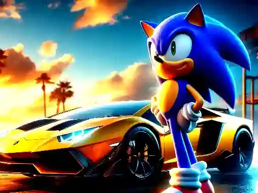 Lojë Sonic Run for Lamborghini në internet