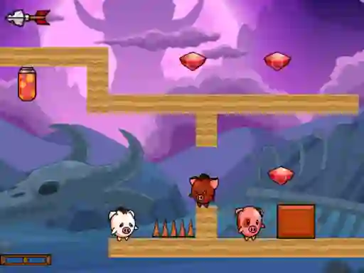 Lojë Pig Bros Adventure në internet