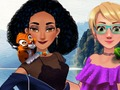 Lojë Jasmine dhe Rapunzel në kamping  në internet