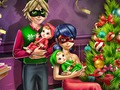 Lojë Krishtlindjet familjare të vajzave me pika  në internet