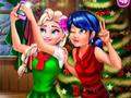 Lojë Selfie e Krishtlindjeve të Ladybug dhe Elsa  në internet