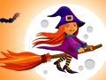 Lojë Jigsaw bukuroshe shtrigash të Halloween  në internet