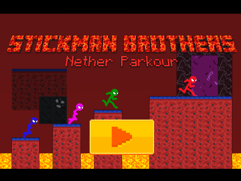 Lojë Vëllezërit Stickman Nether Parkour në internet