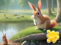 Lojë Jigsaw Puzzle: Lepuri dhe ketrat  në internet