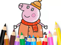 Lojë Libër Ngjyrosje: Mami Pig Winter  në internet