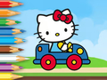 Lojë Libër Ngjyrosjeje: Hello Kitty Driving Car  në internet