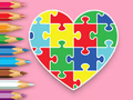 Lojë Libër për t'u ngjyrosur: Jigsaw Heart  në internet