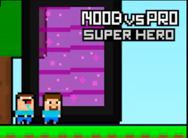 Lojë Noob vs pro super hero në internet