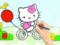 Lojë Libër Ngjyrosjeje: Hello Kitty Cycling  në internet