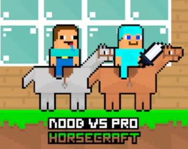 Lojë Noob vs pro horsecraft në internet