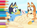Lojë Libër për t'u ngjyrosur: Bluey On The Beach  në internet