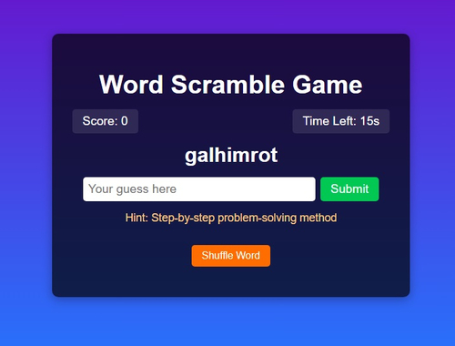 Lojë Sfida e lojës Scramble Word  në internet