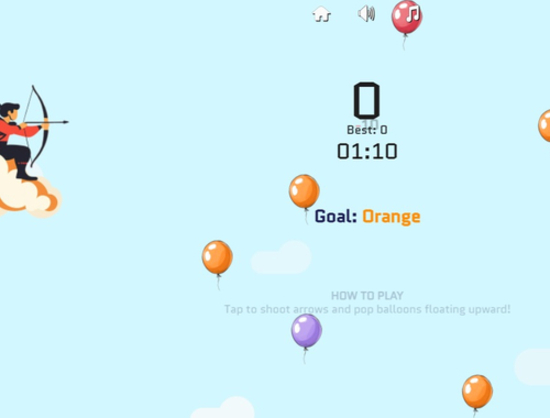 Lojë Sfida e Shigjetarit të Balonave  në internet