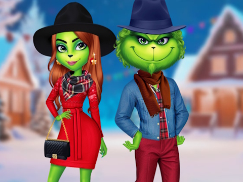 Lojë Veshja e festave të çiftit Grinch  në internet