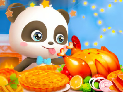 Lojë Jigsaw Puzzle: Festa e Falenderimeve të Pandave të Vogla  në internet