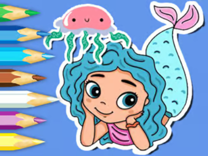 Lojë Libër për t'u ngjyrosur: Mermaid kandil deti  në internet