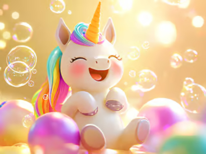 Lojë Mister Jigsaw: Argëtim Bubble Unicorn në internet