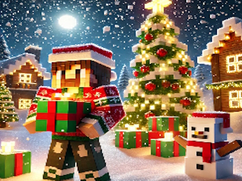 Lojë Jigsaw për Krishtlindje Minecraft  në internet