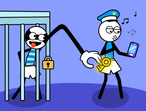 Lojë Puzzle Thief Stickman Troll  në internet
