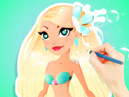 Lojë Libri i Ngjyrosjes: Aqua Mermaid  në internet