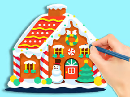 Lojë Libër për t'u ngjyrosur: Kasolle Gingerbread  në internet