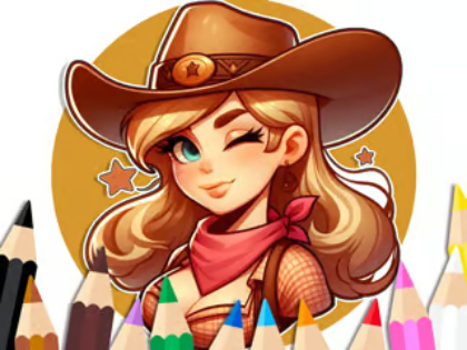 Lojë Libri për t'u ngjyrosur: Cowgirl  në internet