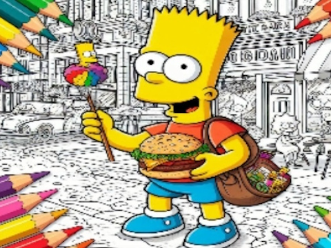 Lojë Kthehu në shkollë libri për t'u ngjyrosur Simpsons  në internet