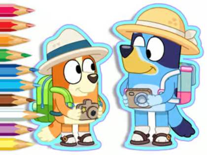 Lojë Libri për t'u ngjyrosur: Camping Bluey  në internet