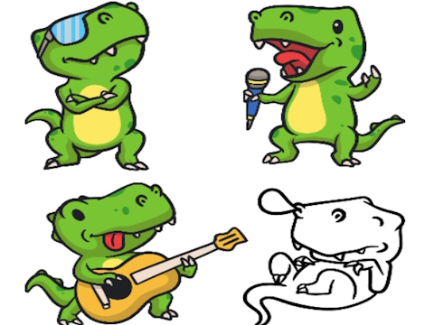 Lojë Klikoni dhe ngjyros dinosaurët  në internet